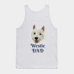 Mens Westie Dad Smiling West Highland Terrier Tank Top